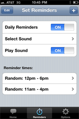 Reminder Options